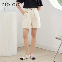 ziqiao shorts women 2021 summer 100 cotton women clothing high waist a line suit shorts womens casual shorts thin section