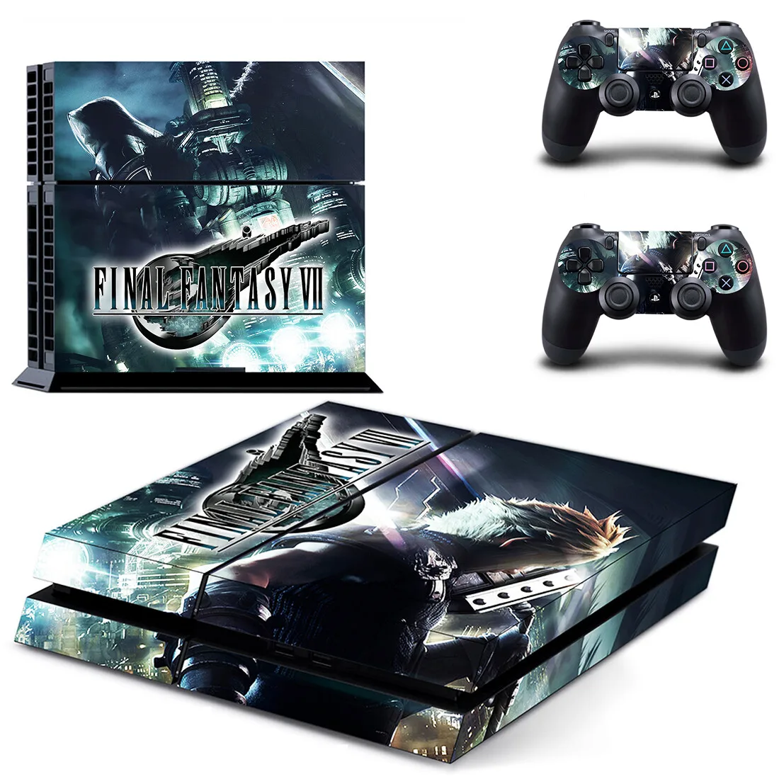 Final Fantasy 7 наклейка для PS4 виниловая наклейка, стикер для консоли sony Playstation 4 и 2 контроллера для Dualshock 4 наклейка для PS4 стикер