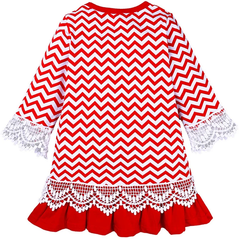 Vestido de Navidad para ni&ntilde;a, disfraz de fiesta de Santa Claus, cosplay de manga larga, vestidos ondulados de encaje para beb&eacute;, A&ntilde;o Nuevo, 2022-1