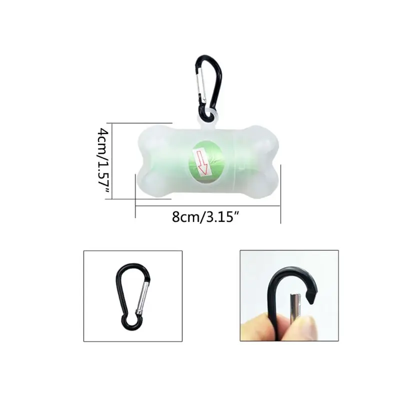 

Bone Shape Transparent Pet Dog Poop Bag Set Pets Garbage Bags Dispenser
