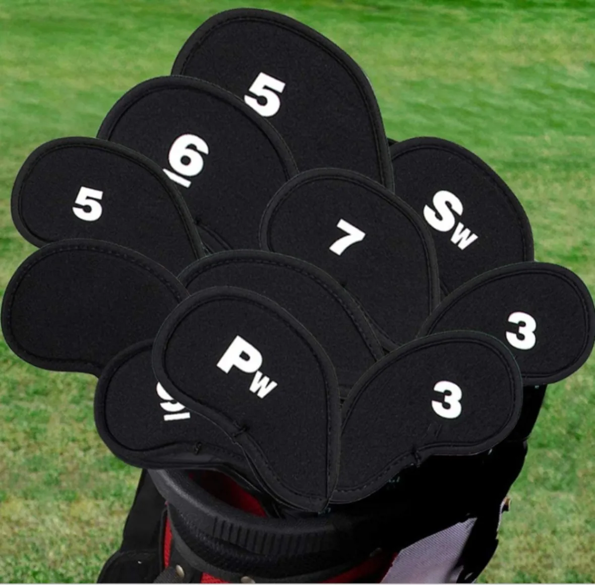 Golf Club Cover 9Pcs/Pack New Meshy Golf Iron Covers Set Golf Club Head Cover Fit Most Irons Golf Club Protective Cover