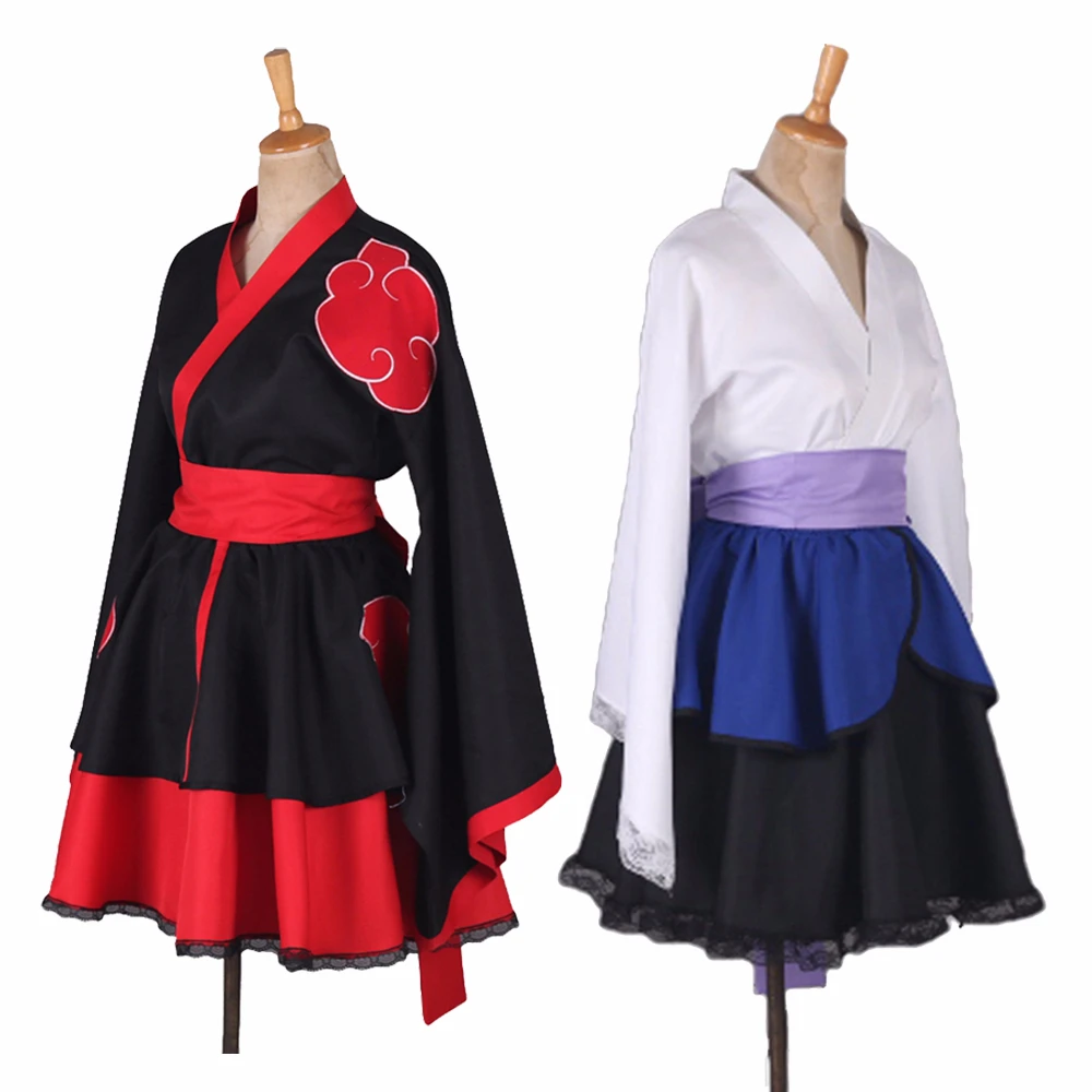 

6 Styles Anime Lolita Dress Women Cosplay Costume Akatsuki Kimono Maid Dress Uchiha Sasuke Lolita Clothes Suit Free Shipping