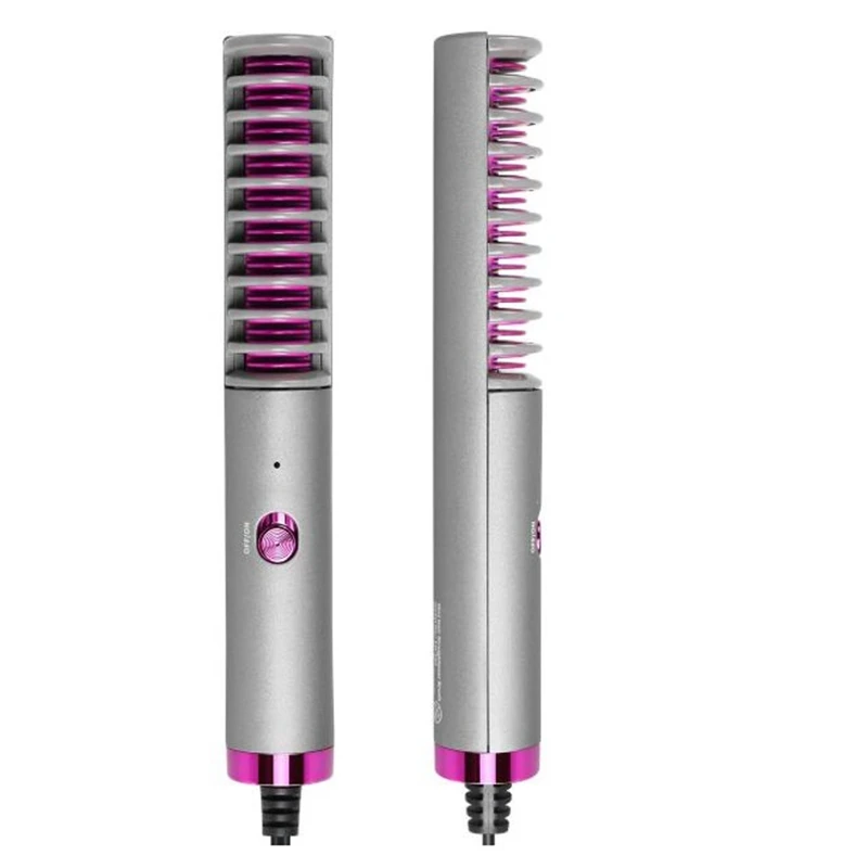 Портативный мини выпрямитель для волос расческа бороды плоский железный стайлер