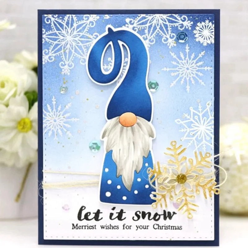 Новый дизайн металлические высечки в виде Санта Клауса гном деда мороза Декор