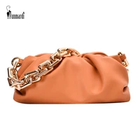 funmardi luxury dumpling handbags cloud shape women bags gig chain design summer bag soft pu leather tote bag armpit wlhb3061