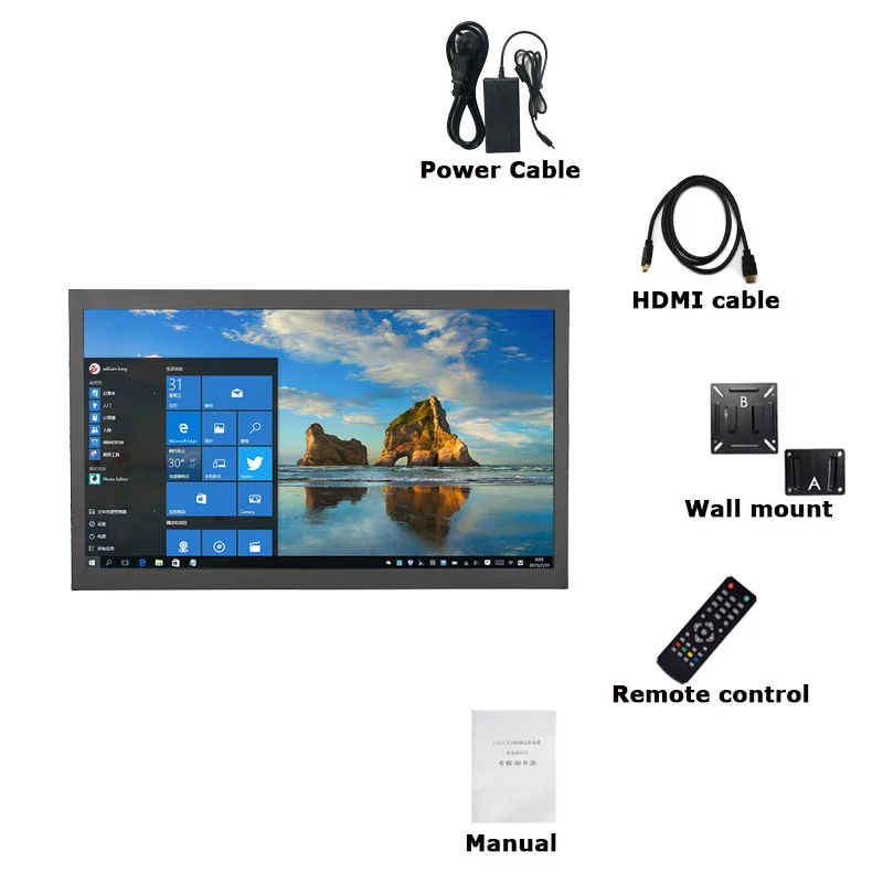 Новые 17,3 дюймов HDMI HD ЖК-дисплей металла монитор cctv монитор с HDMI/BNC/VGA/AV/USB интерфейс