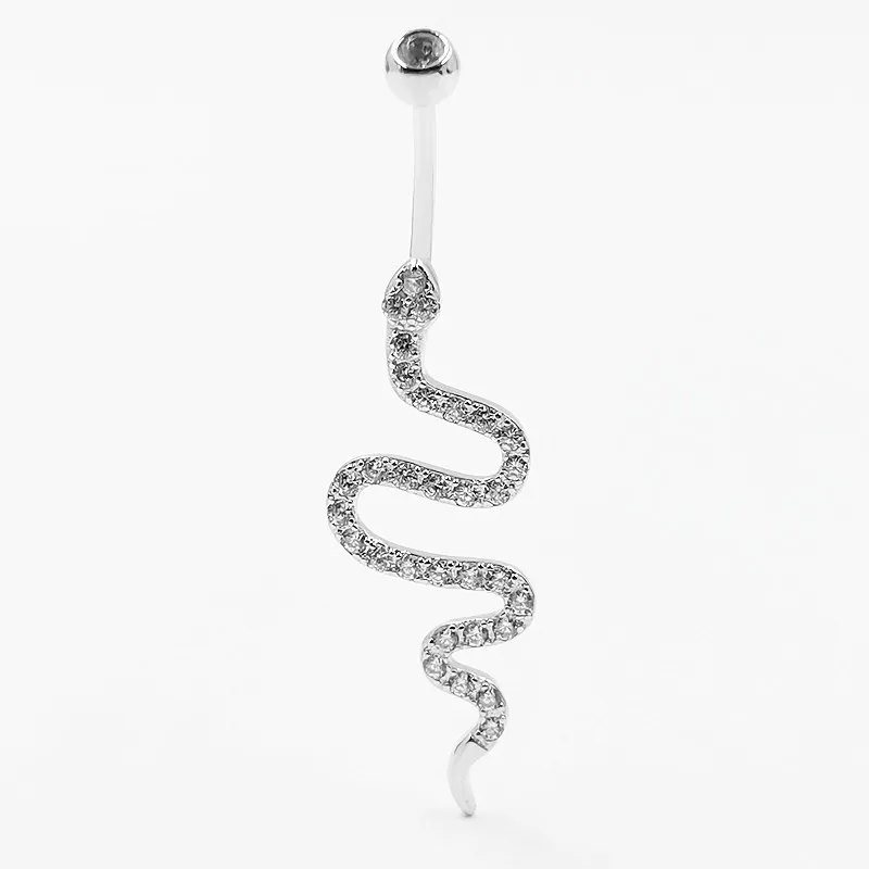 

S925 sterling silver zircon snake animal bodybar pierce for women