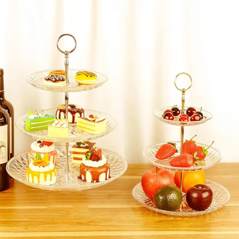 Вечерние 3 яруса кружевных Пластик подставка для свадебного торта днем Чай
