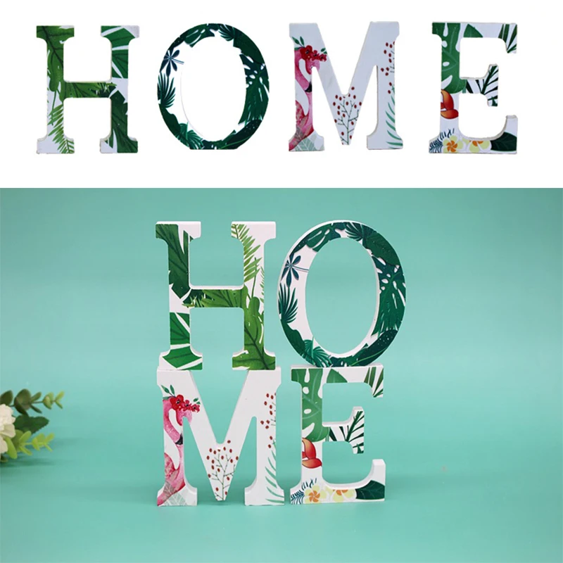 1 шт Креативные 3D деревянные буквы рисунок &quotтропические растения&quot Сделай сам