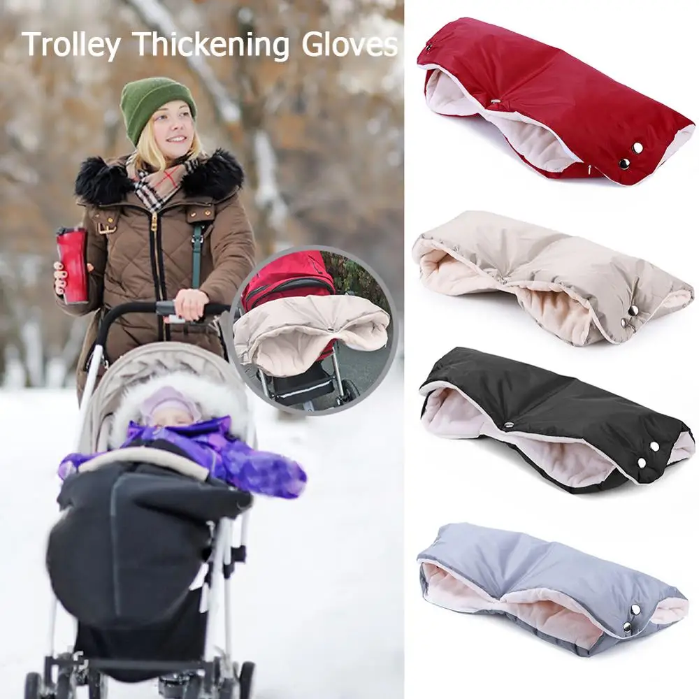 Winter Warm Baby Stroller Gloves Waterproof Pushchair Hand Muff Pram Mitten Accessory Buggy Clutch Cart Thick Fleece | Мать и ребенок