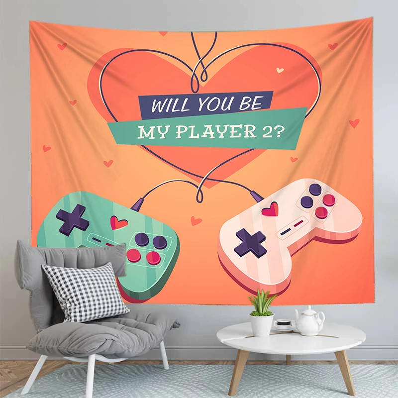 

3D Gamer Tapestry Gamepad Tapestry Room Decoration Curtain Witchcraft Tapestry Wall Decoration Wall Decor Farmhouse Chakra
