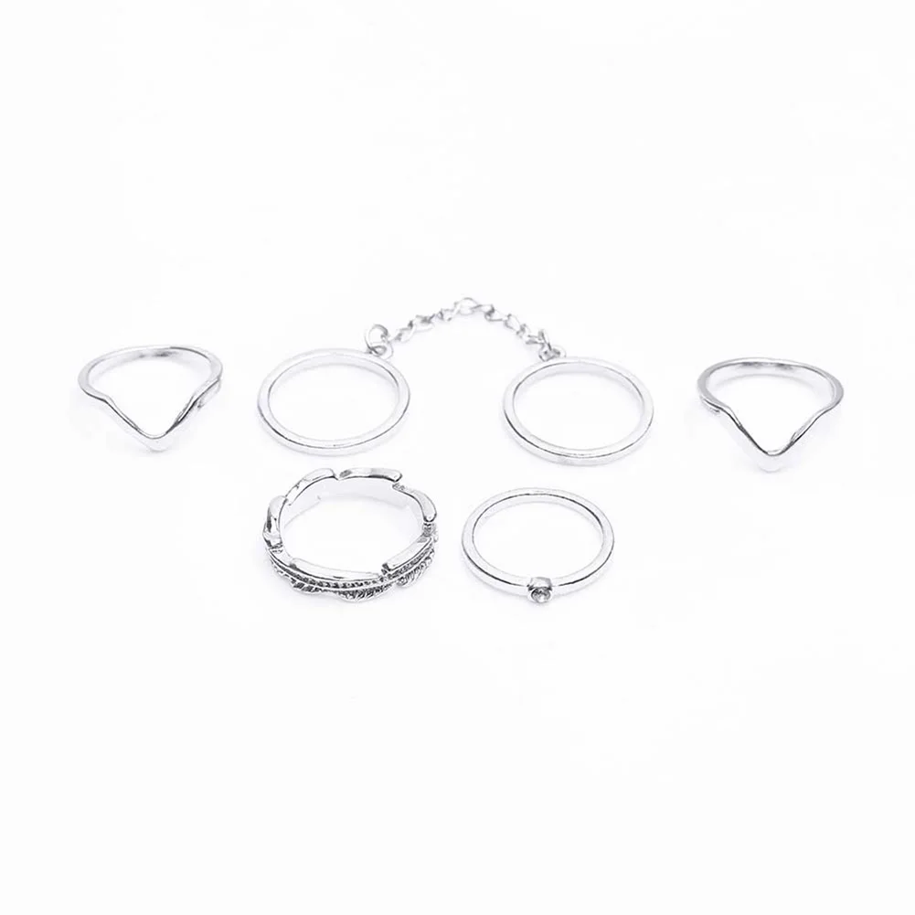 6 шт./партия Панк яркие Укладки миди кольца на фаланг пальца Очарование ювелирный