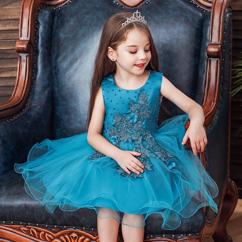 Princess Dress Flower Girls Children Clothing Kids Party For Girl Clothes 2020 Lace Sequins Formal Evening Wedding Gown Tutu | Детская
