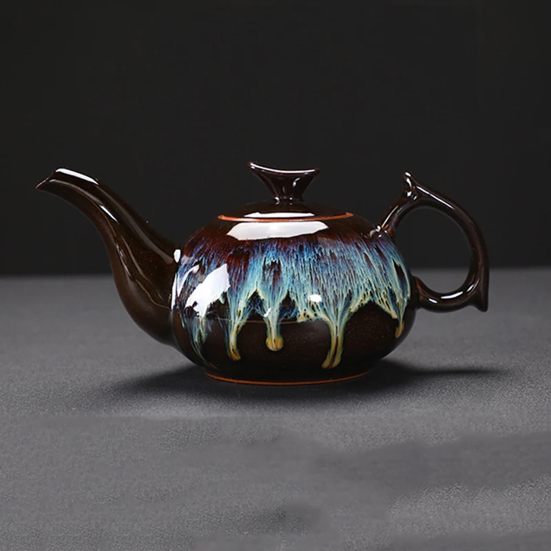 

Change Kiln tea set packing with gift box Home Tea Cup Porcelain tea pot tea strainer teaware sets ceramic drinkware