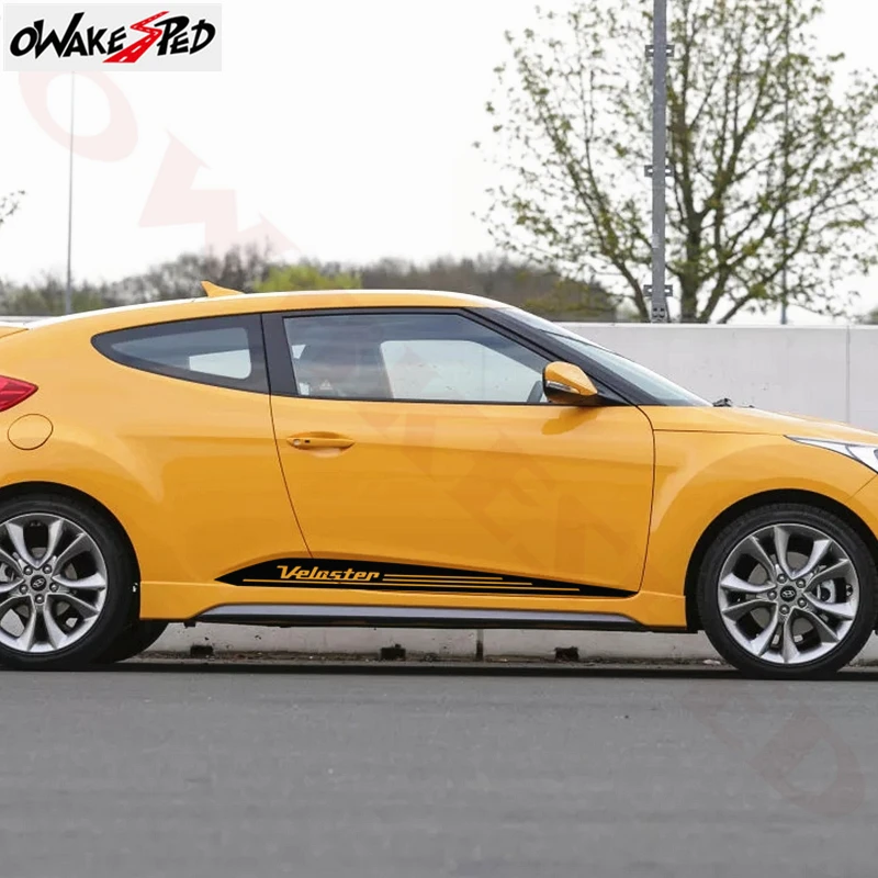2 шт. наклейка в полоску на боковую дверь автомобиля для Hyundai Veloster 2011-2017