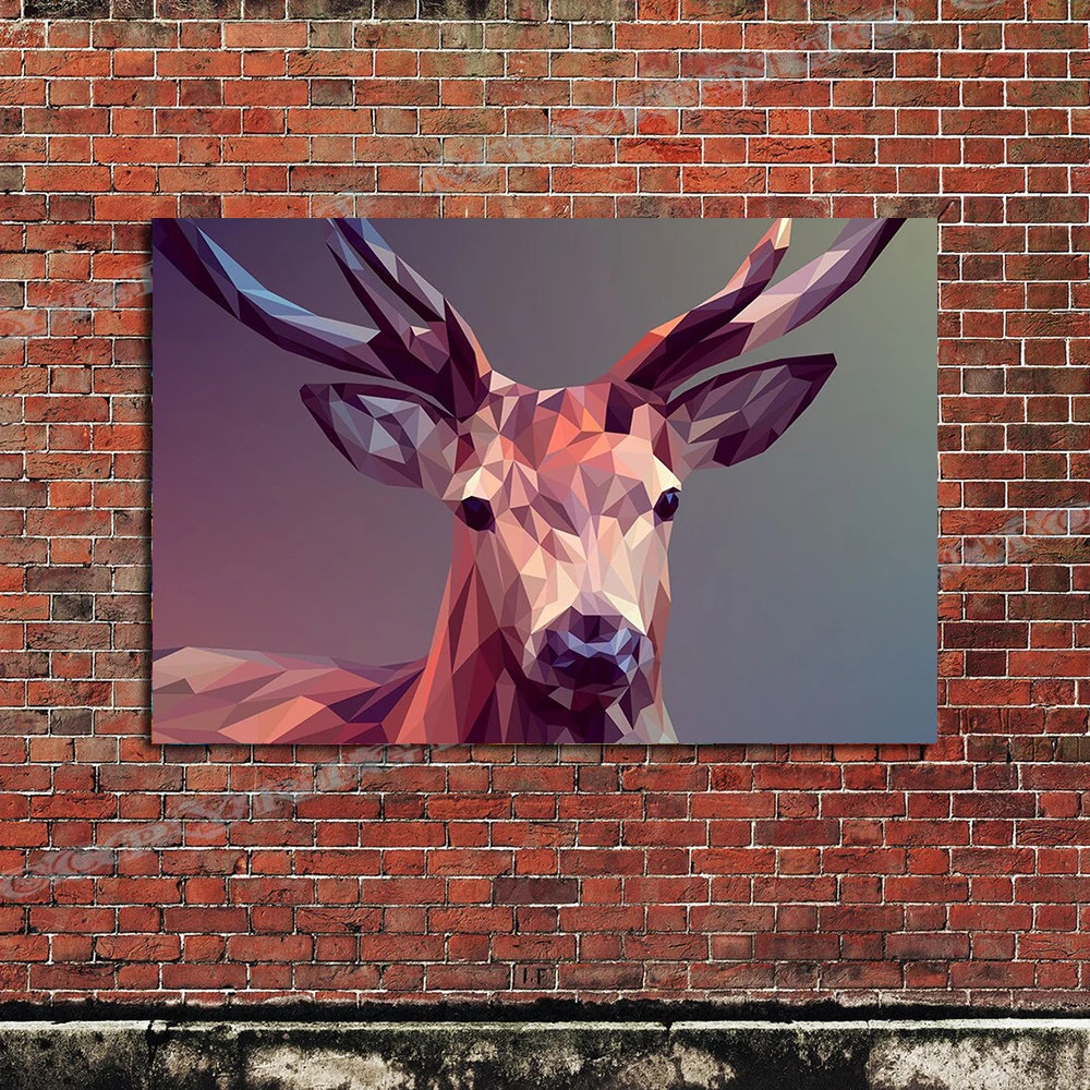 

Deer Animal Poster and Prints On Canvas Art Mural Color Sika Deer Painting for Living Room Decoration Home Decor Wall Pictures