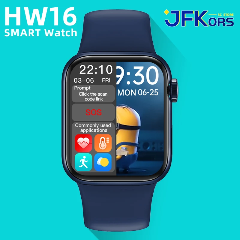 Смарт-часы HW16 мужские и женские с полным экраном Bluetooth вызовом паролем