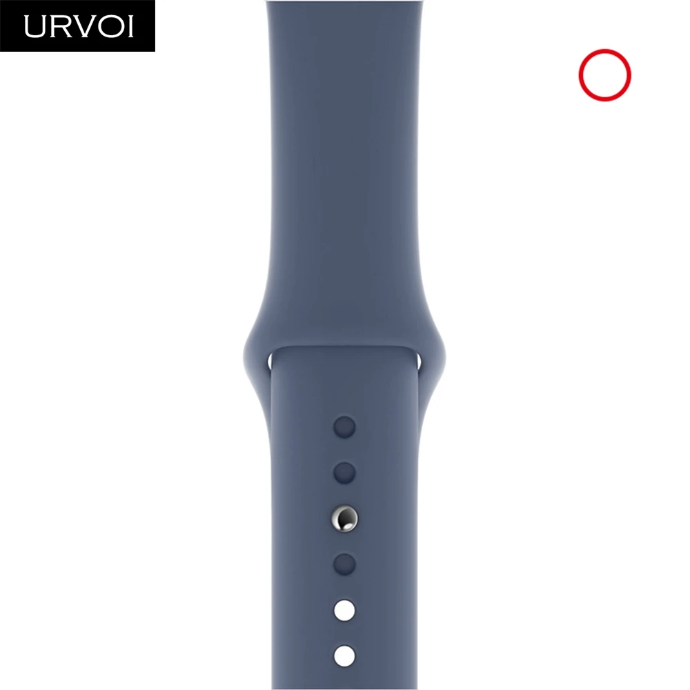 Alaskan blue Спортивный ремешок URVOI для apple watch 5, 4, 3, 2, 1, силиконовый ремешок для iWatch 40 мм, 44 мм, застежка на булавке и застежке, новинка, сосновый зеленый - Цвет ремешка: Alaskan blue