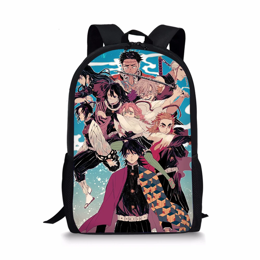 HALYUNASC Children's School Backpack Demo-Slayer-Kimetsu-no-Yaib-Pattern Kids Backpack Cartoon Toddler Students School Book Bag
