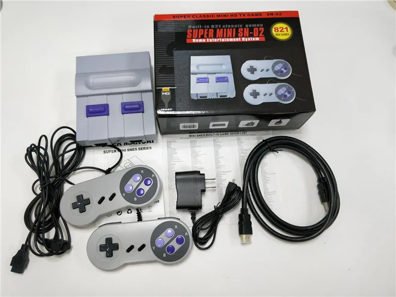 

30pcs Mini TV Game Console Retro Video Game Console For Nes 8 Bit Games With 821 Different Built-in Games Double Gamepads