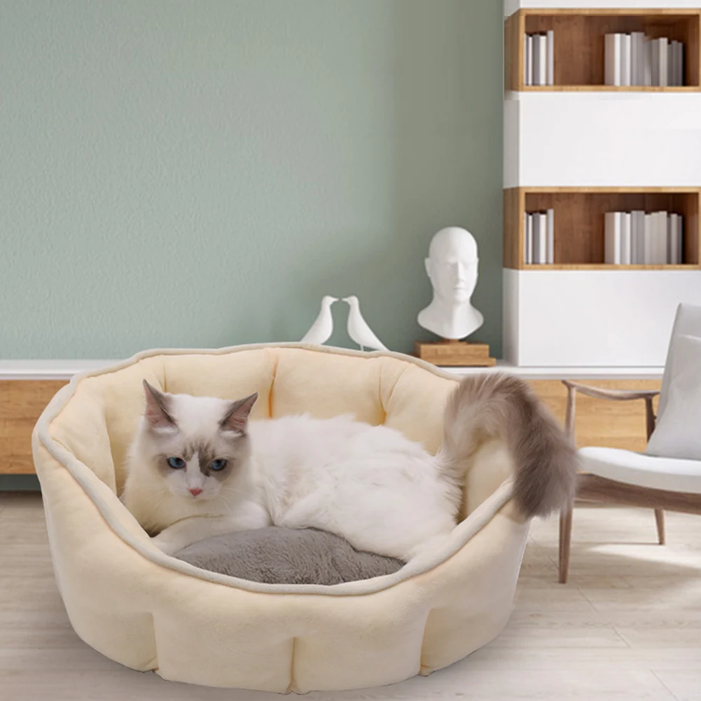

Round Cat Beds House Soft Plush Pet Dog Puppy Cushion Bed Animals Sleeping Sofa Cushion Comfortable Touch Kennel