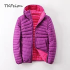 Женская двусторонняя куртка, теплое пальто на утином пуху, Осень-зима 2020, легкое тонкое облегающее пальто с обеих сторон