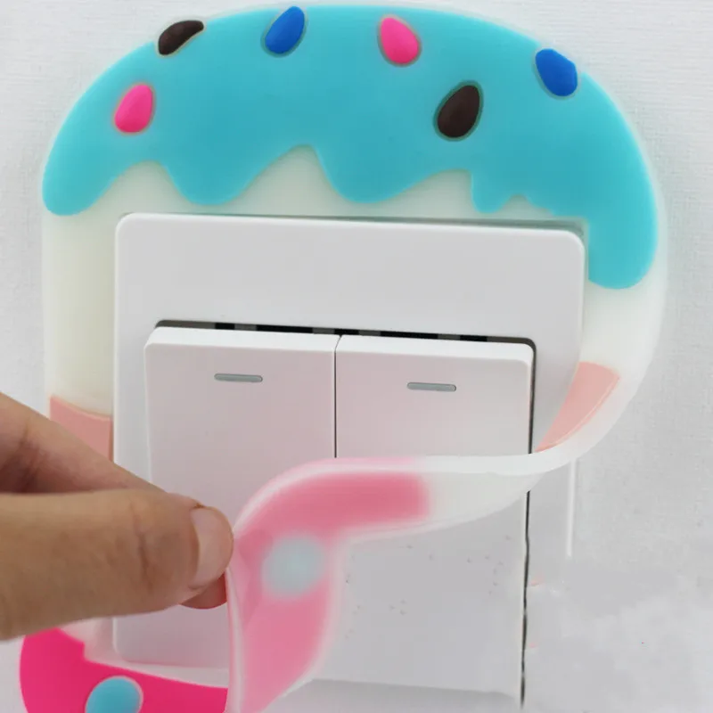 Милый мультфильм 3D наклейки на стену силиконовые переключатель розетка детский