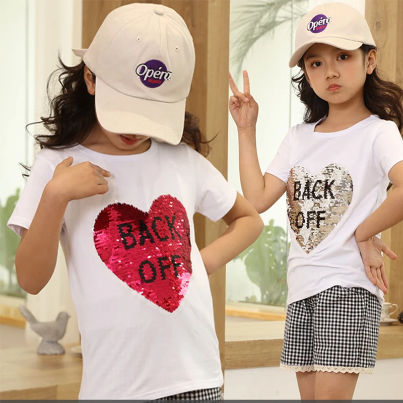 

Short Sleeved T-shirt for Girls summer 2020 New Color-Changing T-shirts for Children with short sleeved Color-changing T-shirts