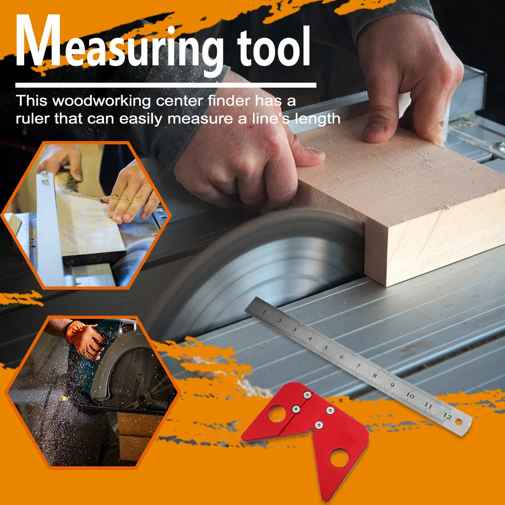 

Center Scribing Gauge Woodworking Center Finder Right Angle Carpenter Ruler Woodworker Scriber