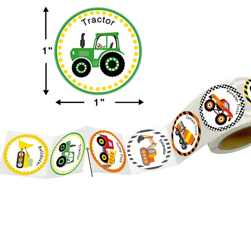 500 шт строительные грузовики Вечеринка стикер экскаватор автомобиль Подарочная