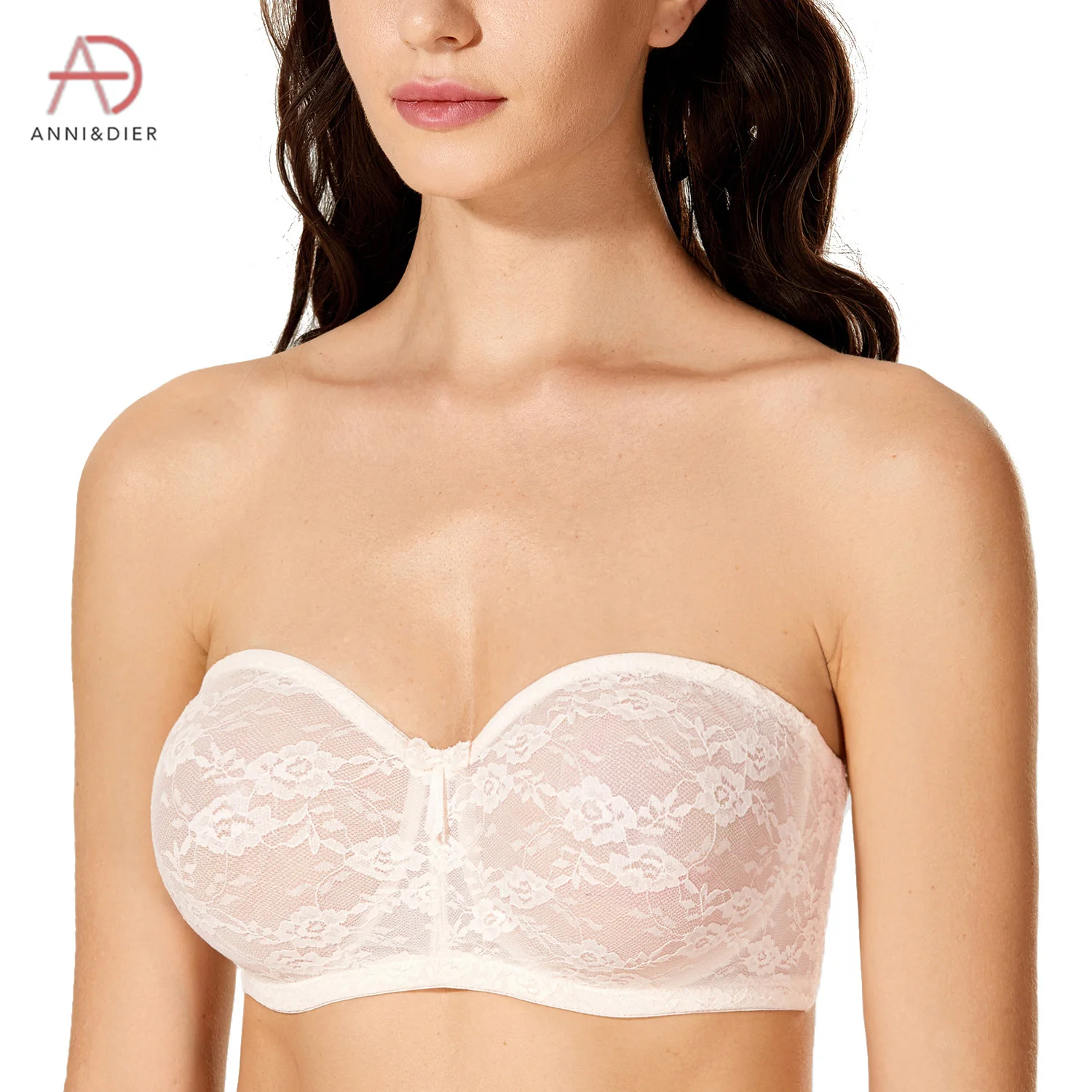 

Women's Convertible Basic Sheer Underwire Non-padded Multiway Strapless Lace Bra