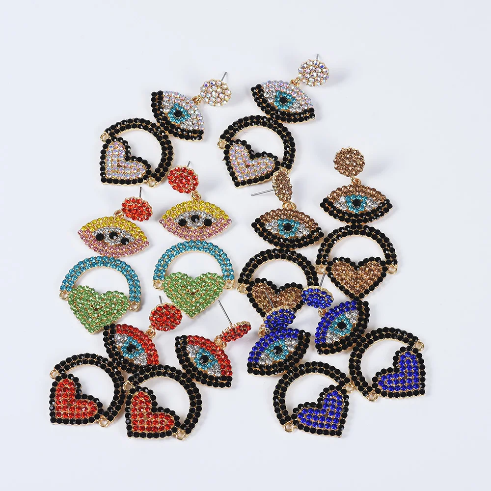 2025 новые модные серьги от сглаза со стразами и кристаллами женские роскошные