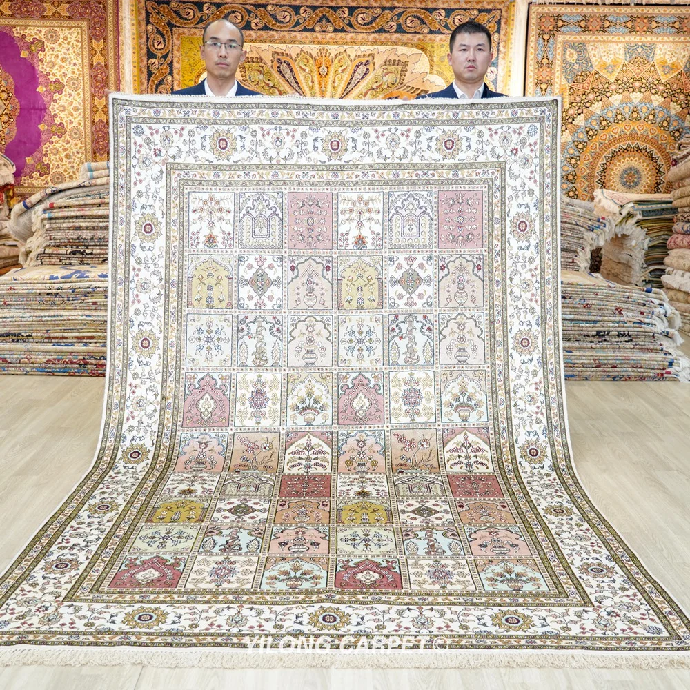 

6'x9' Cashmere Silk Carpet Vantage Exquisite Four Season Persian Oriental Rug (YHW468B)