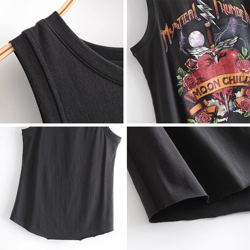 

Summer Mystical Thunder Letter Printed T Shirt Women Fashion Graphic Cotton T-shirt Casual Top Tees Female