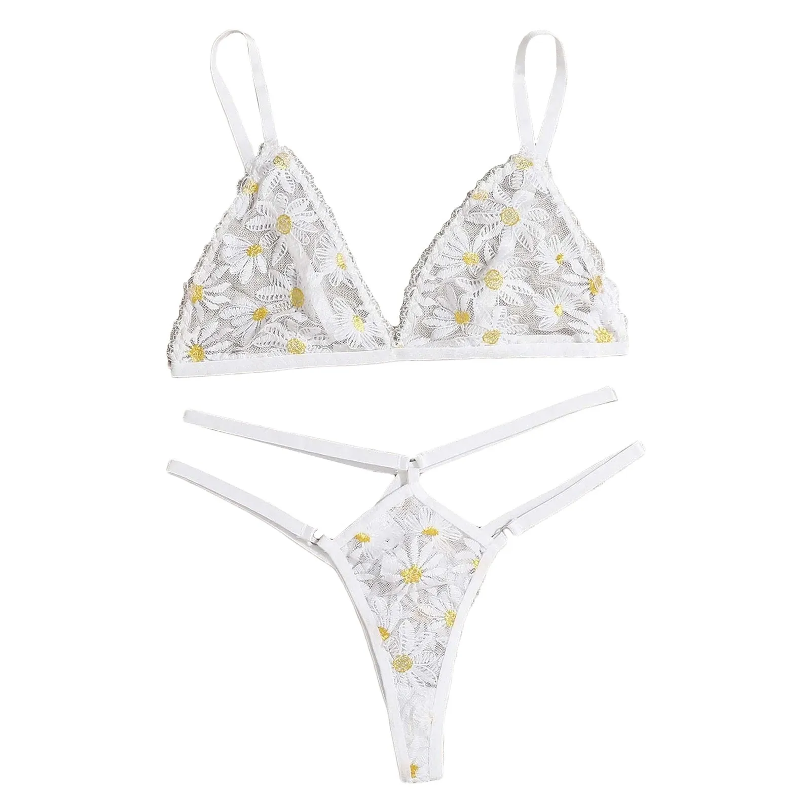 

2PC Sexy Women Lenceria Porno Embroidery Lace Bra Thong Temptation Bandage Erotic Lingerie Set Underwear Ladies Sleepwear Hot