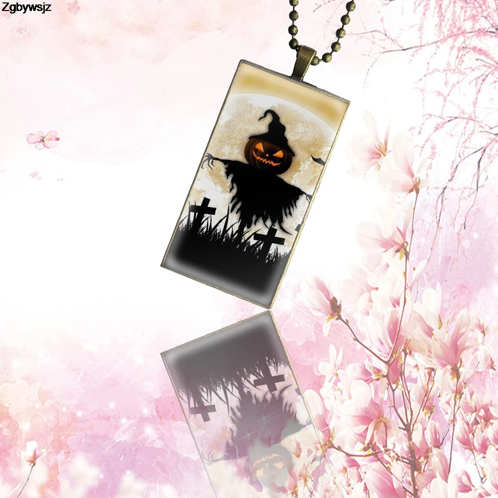 Ожерелье со стеклянным кабошоном для девочек прямоугольное модное колье с