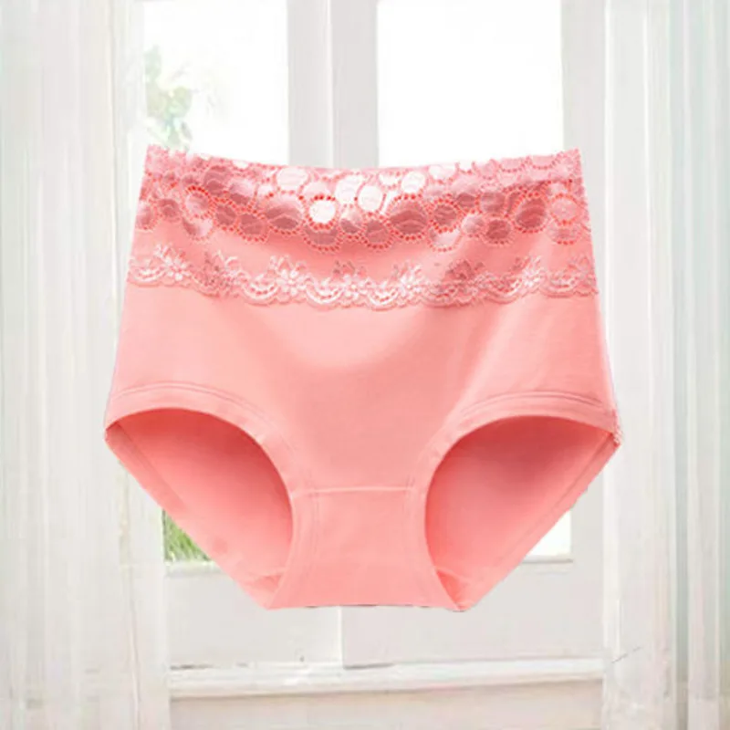

2/3/4pcs High Waist Lace Panties Women Sexy Solid Color Underwear Pants Cotton Comfort Underpants Body Shaping Briefs Lingerie