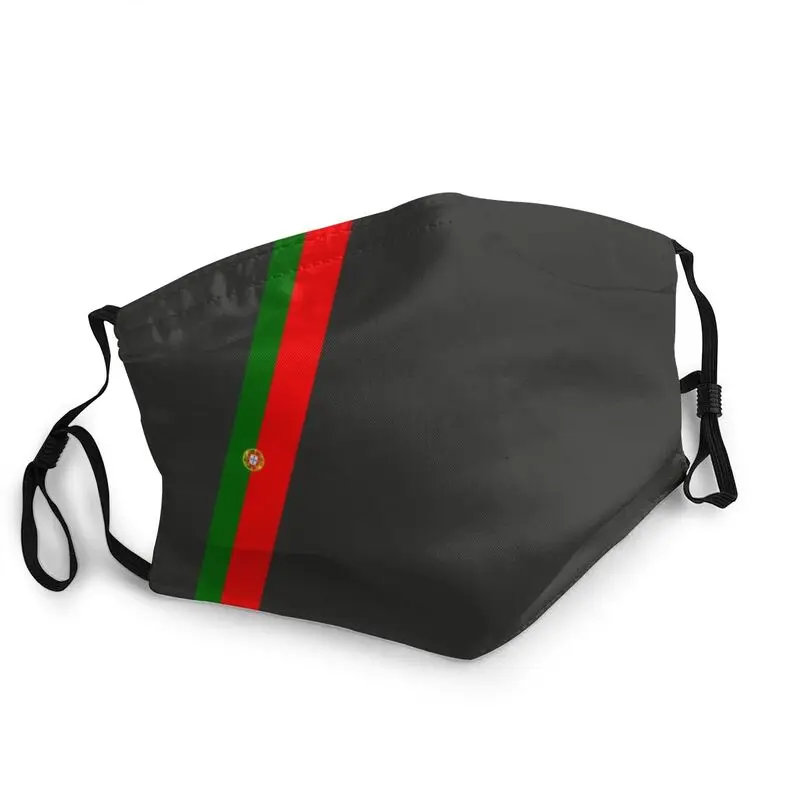 

Portugal Stripe Flag Non-Disposable Face Mask Portuguese Republic Patriotic Dustproof Protection Cover Respirator Mouth Muffle