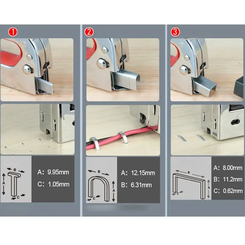 

Heavy Duty Staple Tool 3 in 1Hand Operated Powerful Manual Stapler Tacker Nailer U4LD