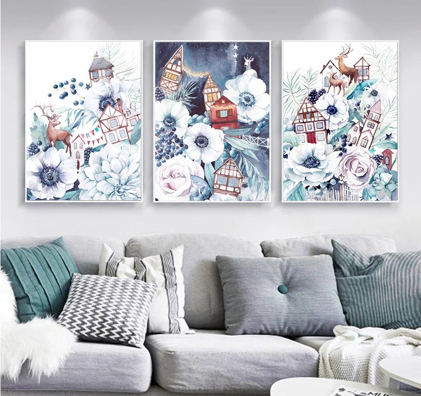 Nordic Dandelion Canvas Painting Posters And Prints Pink and Purple Flower Quotes Wall Art Picture For Living Room Decoration | Дом и сад