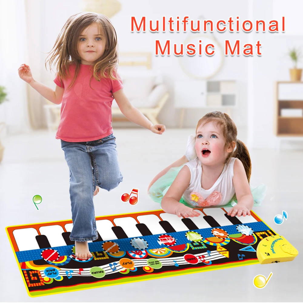 

110x36cm Musical Mat with 8 Instrument Sounds Piano Playing Rug Soft Keyboard Carpet Electronic Game Educational Toy Xmas Gift