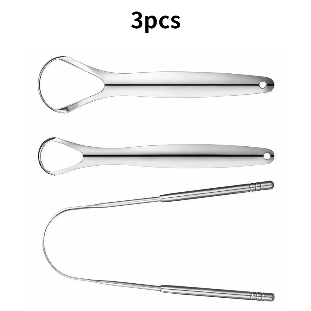 

Tongue Scraper Cleaner For Adults Surgical Grade Stainless Steel Metal Tongue Brush Dental Kit Professional Eliminate Bad Breath