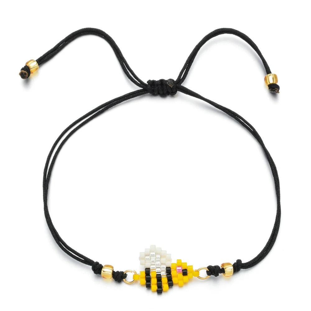 Новинка 2021 браслеты с мультяшными пчелами для женщин Очаровательная черная