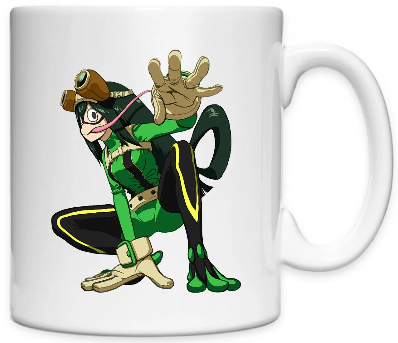

Забавная кружка для кофе и чая Tsuyu Asui My Hero моя геройская Академия с аниме, 11 унций, персонализированная белая керамическая кружка для кухни, б...