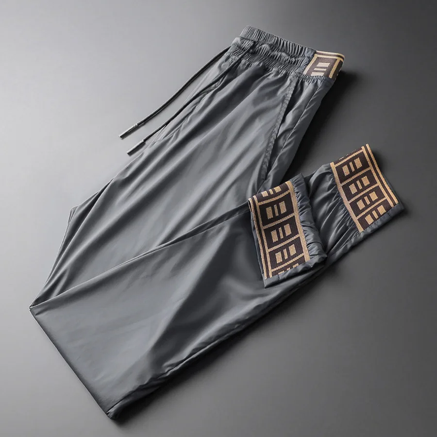 Роскошные мужские брюки Jogger новые Брендовые спортивные с завязками повседневные