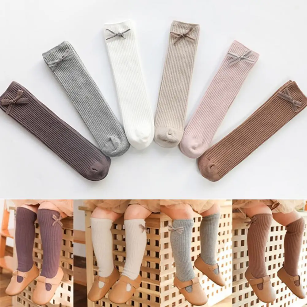 Calcetines hasta la rodilla transpirables y c&oacute;modos para ni&ntilde;os peque&ntilde;os, calcetines de sutura deshuesados, muy el&aacute;sticos-5