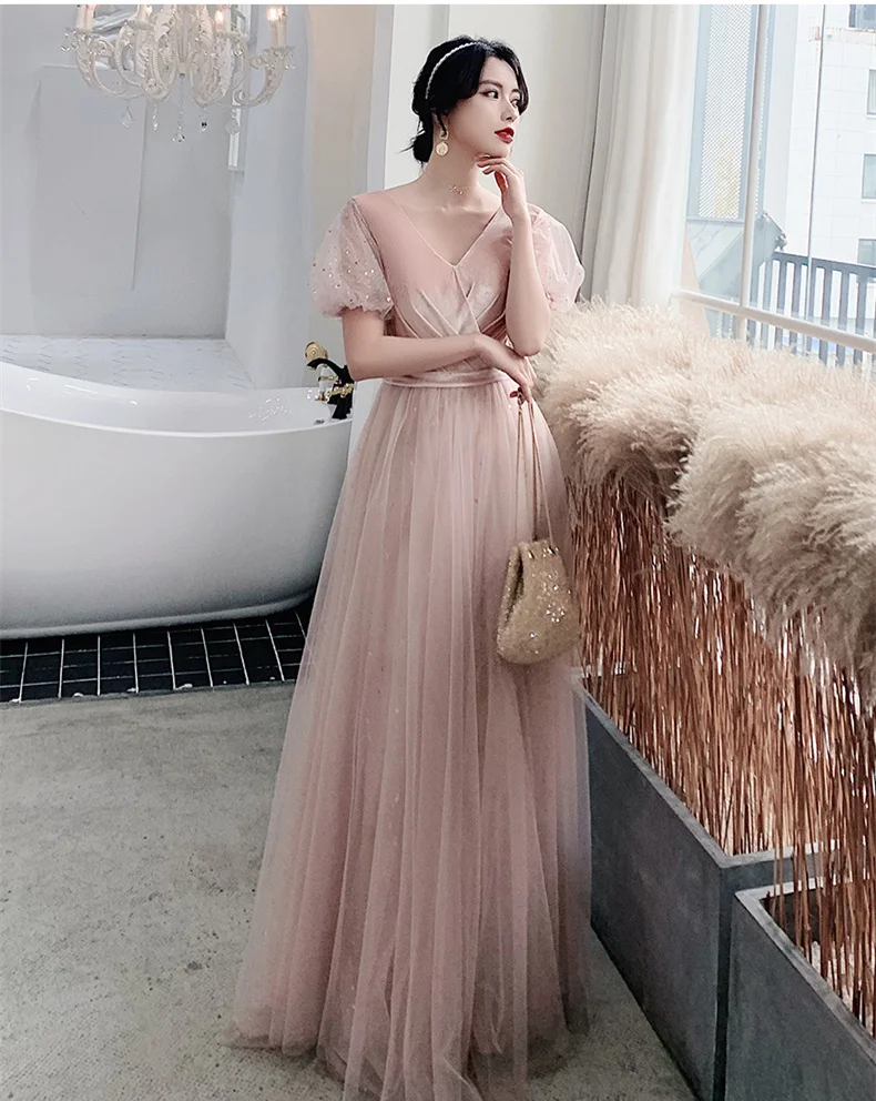 Женское длинное бархатное платье подружки невесты розовое осеннее кружевное с