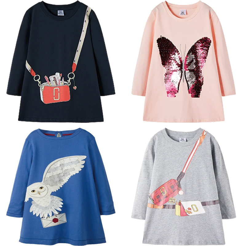 Детское платье с аппликацией в виде животного Осень-зима 2019 | Детская одежда и