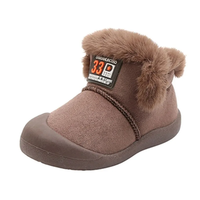 

Winter 1-4 Years Old Children Snow Boots Soft-soled Girls Low-gang Cotton Boots New Anti-slip Thick Warm Cotton Shoes Boys