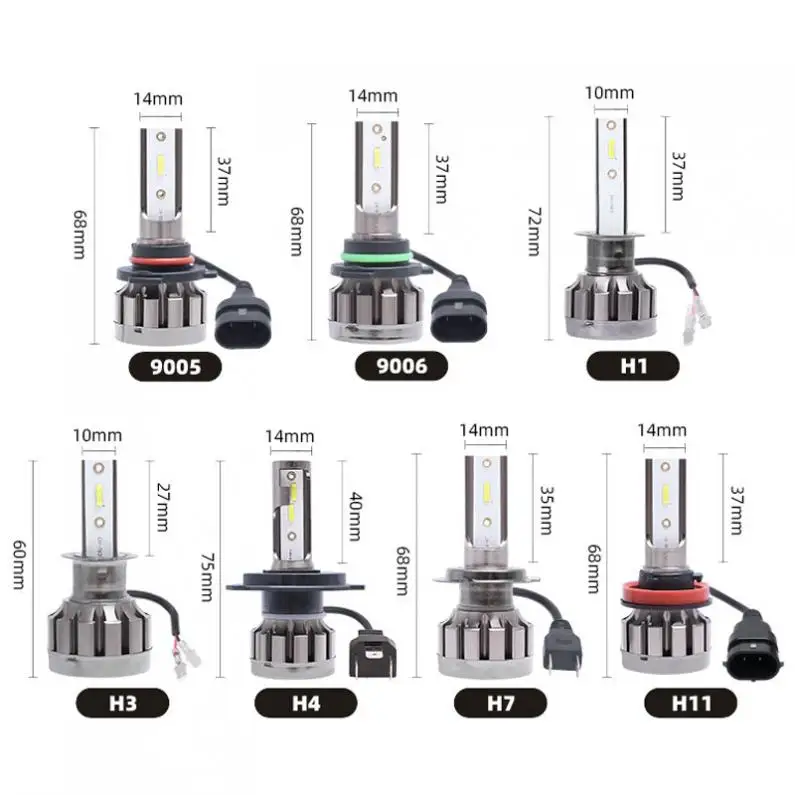 2 шт. H1/H3/H4/H7/H11/9005/9006 72 Вт 8000LM 6000 К Противотуманные фары IP67 водонепроницаемые